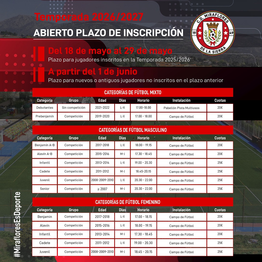 FÚTBOL TEMPORADA 2026/2027